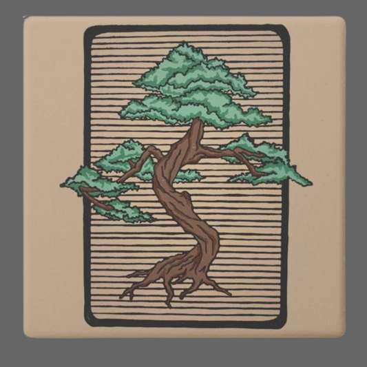 Bonsai Square Stone Coasters 4pk