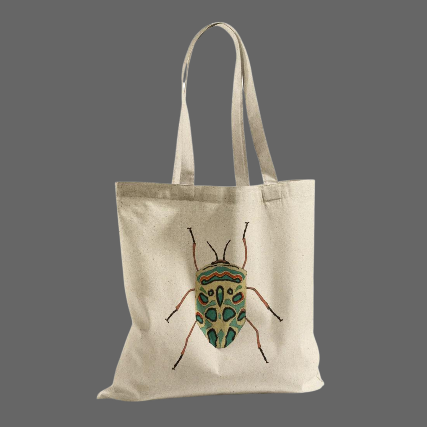 Needlepoint Beetle Cotton Tote Bag