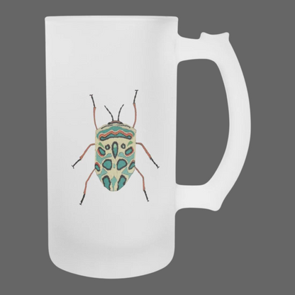 Needlepoint Beetle Frosted Beer Stein