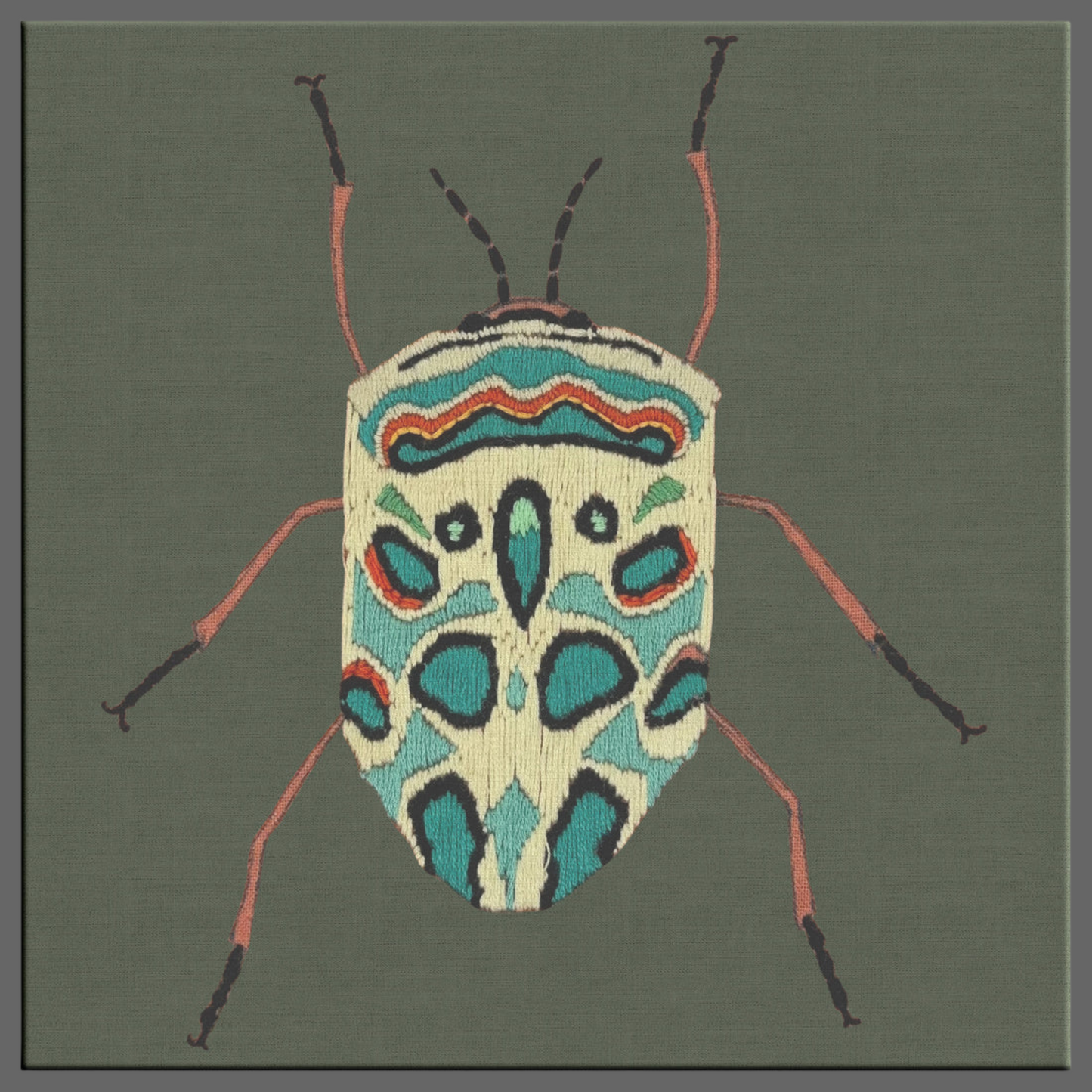 Needlepoint beetle Square Canvas Wrap