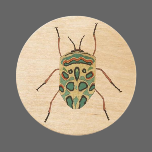 Needlepoint Beetle Magnetic Wooden Bottle Opener