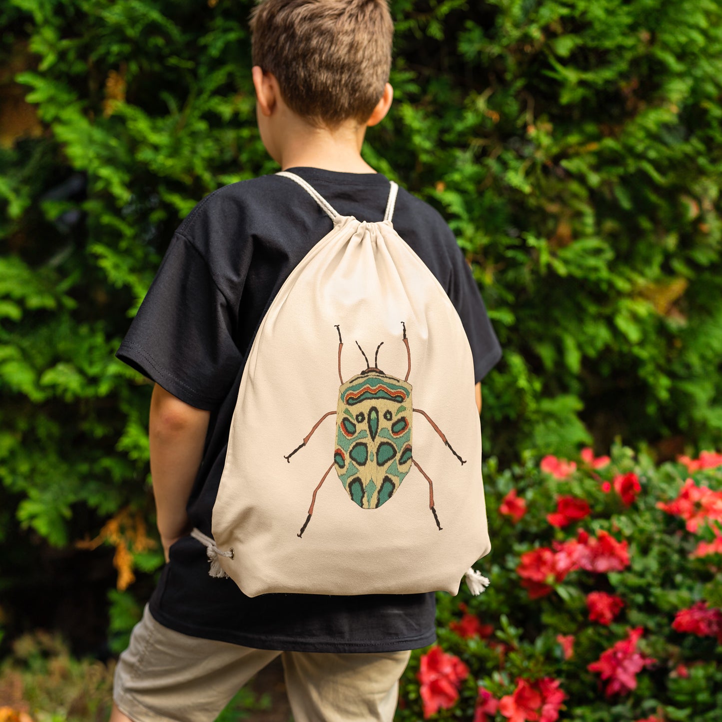 Needlepoint Beetle String Backpack