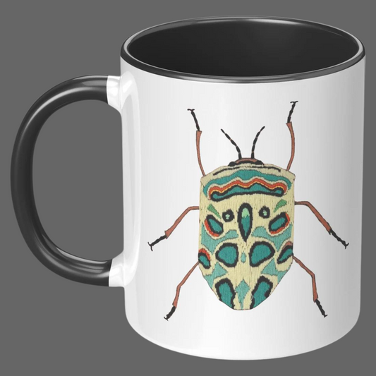 Needlepoint Beetle 11oz Accent Mug